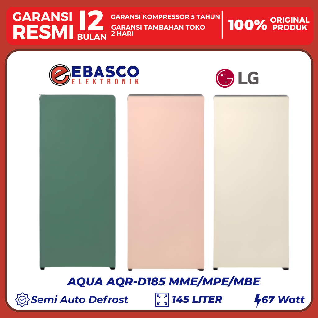AQUA AQR-D 185 MPE/MBE/MME Kapasitas 145 Liter